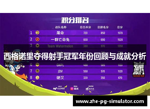 西格诺里夺得射手冠军年份回顾与成就分析 西格诺里夺得射手冠军年份回顾与成就分析